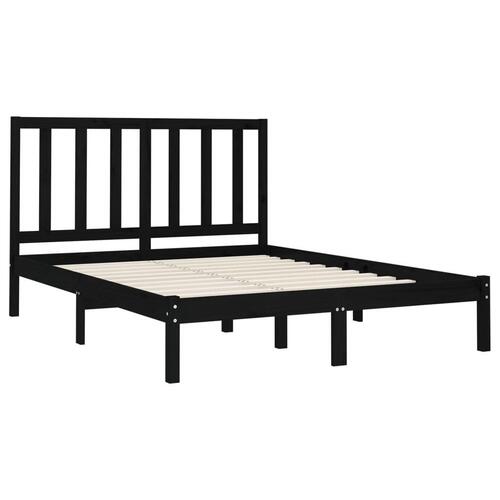 Sengeramme 120x200 cm massivt træ sort