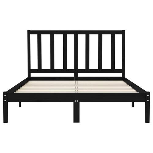 Sengeramme 120x200 cm massivt træ sort