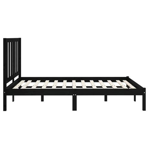 Sengeramme 120x200 cm massivt træ sort