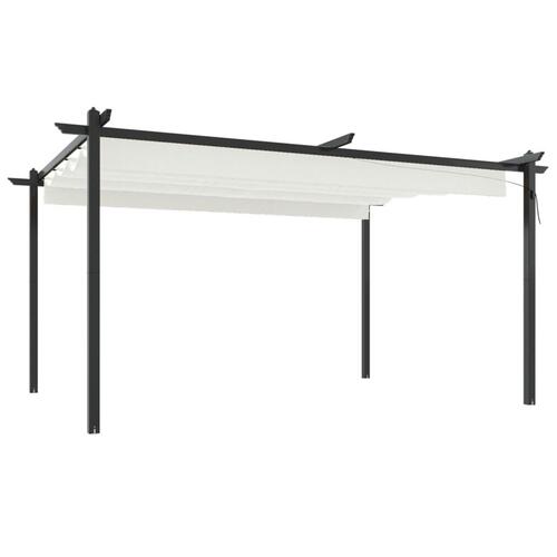 Havepavillon med sammenrulleligt tag 4x3 m cremefarvet