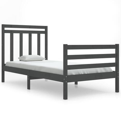 Sengeramme 90x200 cm massivt træ grå