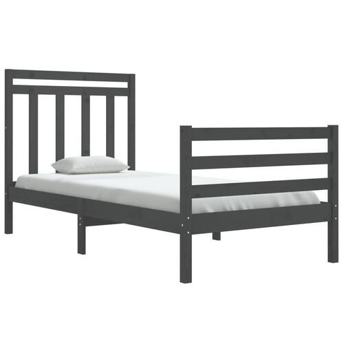 Sengeramme 90x200 cm massivt træ grå