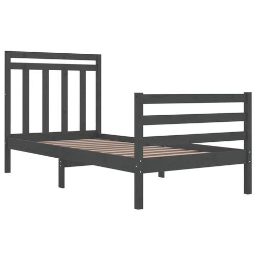 Sengeramme 90x200 cm massivt træ grå