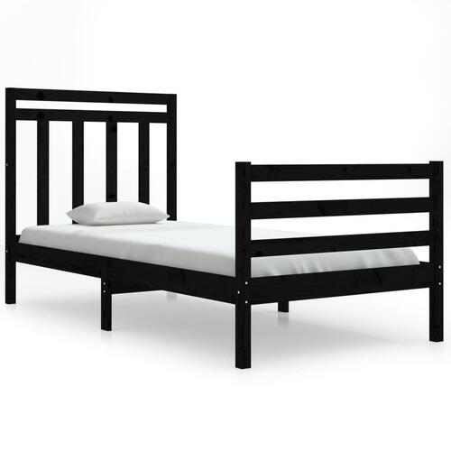 Sengeramme 90x200 cm massivt træ sort