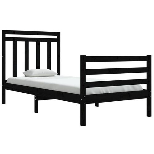 Sengeramme 90x200 cm massivt træ sort
