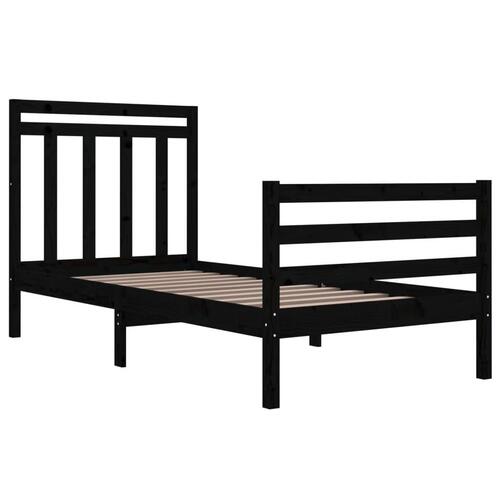 Sengeramme 90x200 cm massivt træ sort
