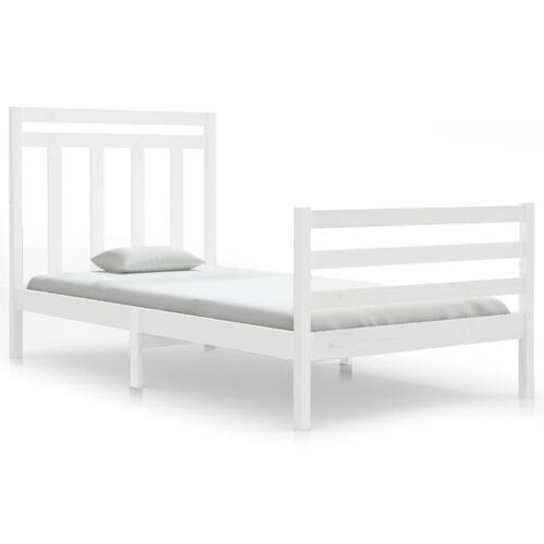 Sengeramme 100x200 cm massivt træ hvid