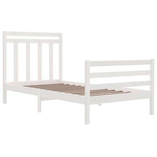 Sengeramme 100x200 cm massivt træ hvid
