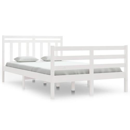 Sengeramme 120x200 cm massivt træ hvid