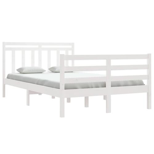 Sengeramme 120x200 cm massivt træ hvid