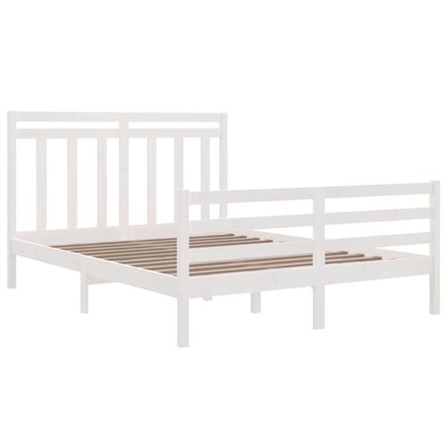 Sengeramme 150x200 cm King Size massivt fyrretræ hvid