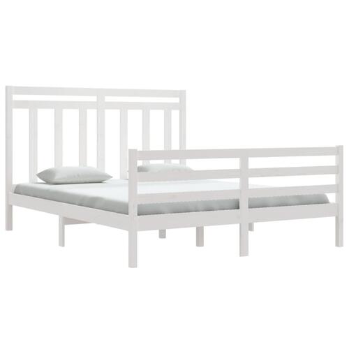 Sengeramme 160x200 cm massivt træ hvid