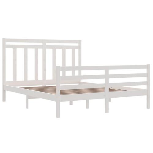 Sengeramme 160x200 cm massivt træ hvid