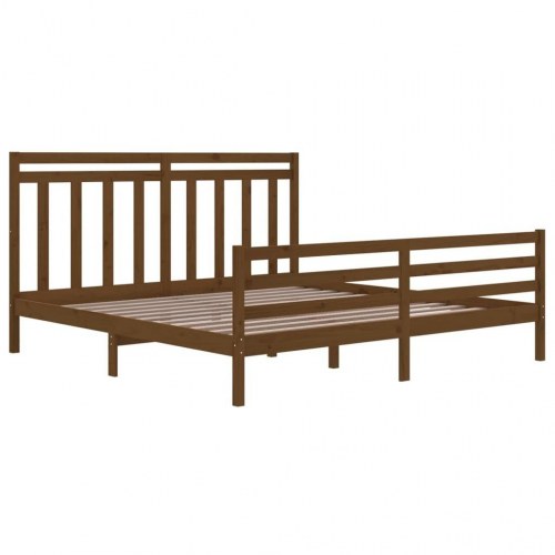Sengestel 180x200 cm Super King massivt fyrretræ gyldenbrun