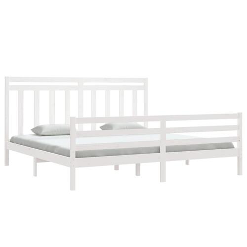Sengeramme 200x200 cm massivt træ hvid