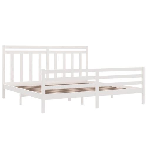 Sengeramme 200x200 cm massivt træ hvid