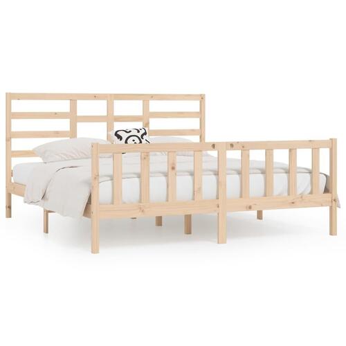 Sengeramme uden madras 200x200 cm massivt fyrretræ
