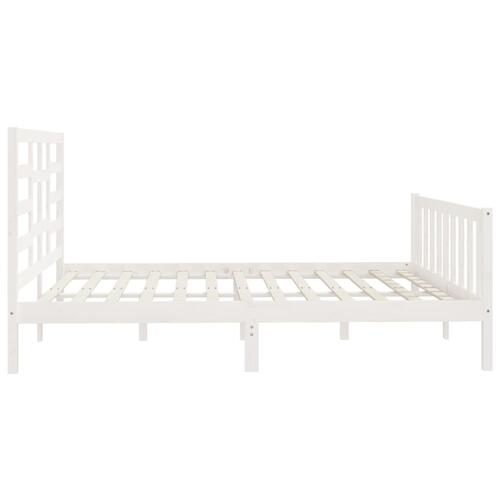 Sengeramme uden madras 200x200 cm massivt fyrretræ hvid