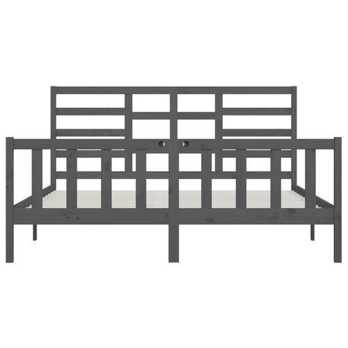 Sengeramme 200x200 cm massivt fyrretræ grå