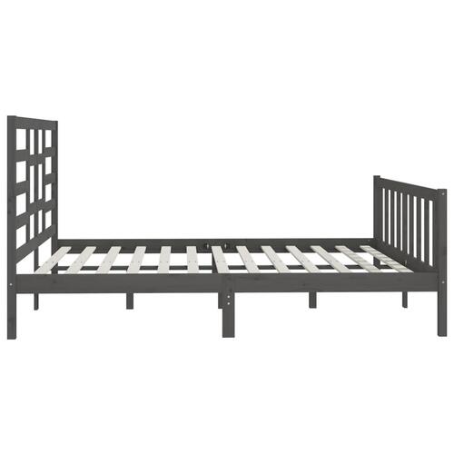 Sengeramme 200x200 cm massivt fyrretræ grå