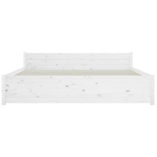 Sengeramme 150x200 cm King Size massivt fyrretræ hvid