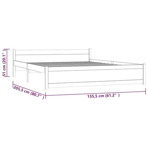 Sengeramme 150x200 cm King Size massivt fyrretræ hvid