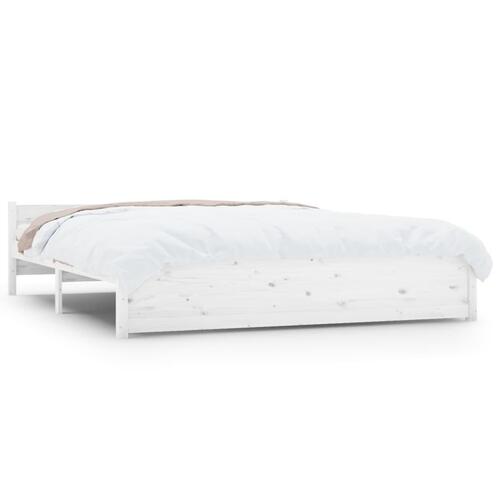 Sengeramme 160x200 cm massivt træ hvid