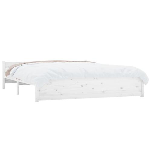 Sengeramme 160x200 cm massivt træ hvid
