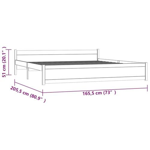 Sengeramme 160x200 cm massivt træ hvid