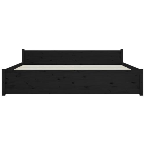 Sengeramme 160x200 cm massivt træ sort