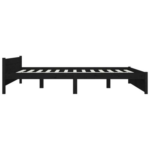 Sengeramme 160x200 cm massivt træ sort