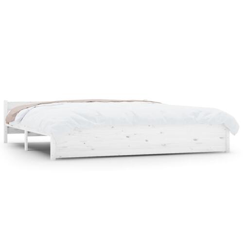 Sengestel 180x200 cm Super King massivt fyrretræ hvid