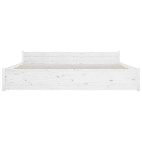 Sengestel 180x200 cm Super King massivt fyrretræ hvid
