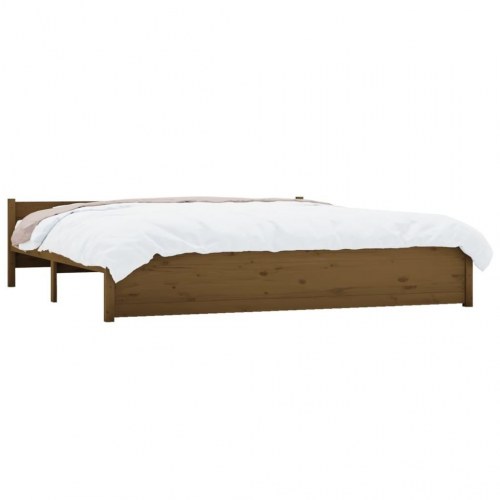 Sengestel 180x200 cm Super King massivt fyrretræ gyldenbrun