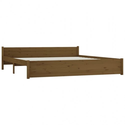Sengestel 180x200 cm Super King massivt fyrretræ gyldenbrun
