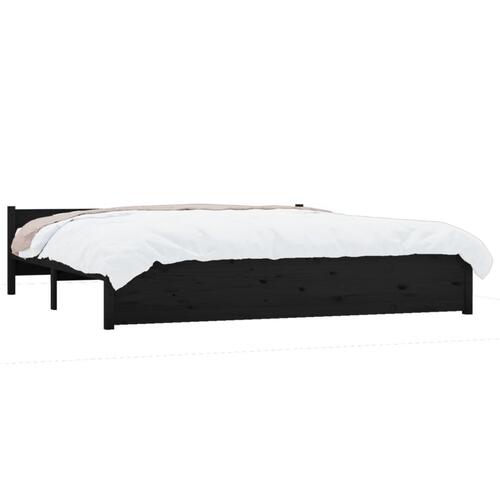 Sengestel 180x200 cm Super King massivt fyrretræ sort