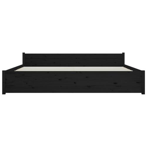 Sengestel 180x200 cm Super King massivt fyrretræ sort