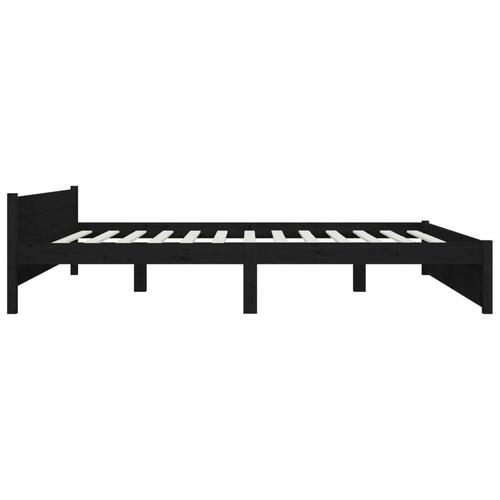 Sengestel 180x200 cm Super King massivt fyrretræ sort