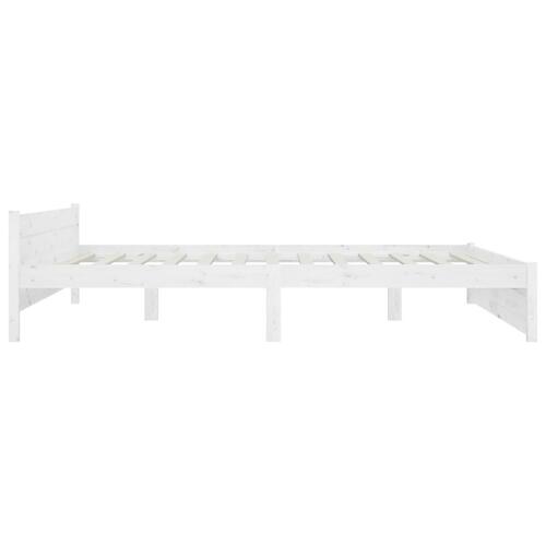 Sengeramme 200x200 cm massivt træ hvid