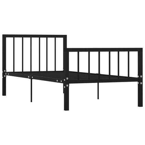 Sengestel 90x200 cm metal sort