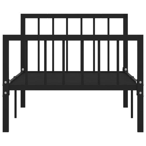 Sengestel 90x200 cm metal sort
