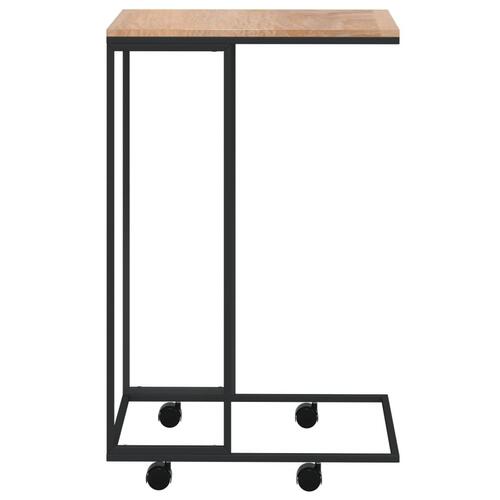 Sidebord med hjul 40x30x63,5 cm konstrueret træ sort