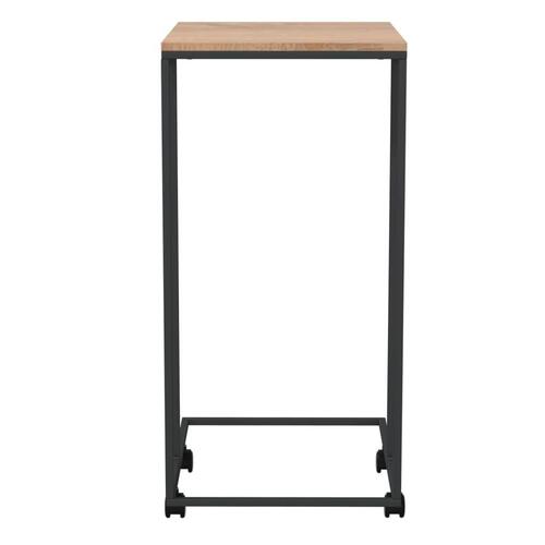 Sidebord med hjul 40x30x63,5 cm konstrueret træ sort