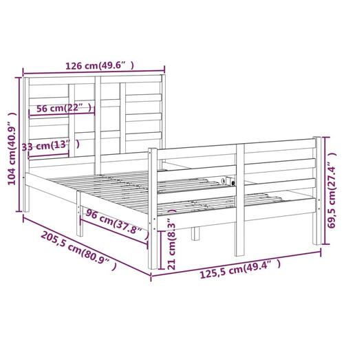Sengeramme uden madras 120x200 cm massivt træ