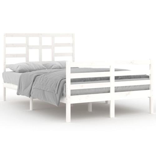 Sengeramme 120x200 cm massivt træ hvid