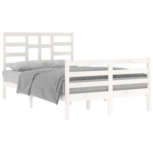 Sengeramme 120x200 cm massivt træ hvid