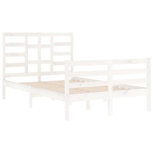 Sengeramme 120x200 cm massivt træ hvid