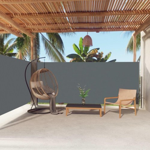 Sammenrullelig sidemarkise 160x600 cm antracitgrå