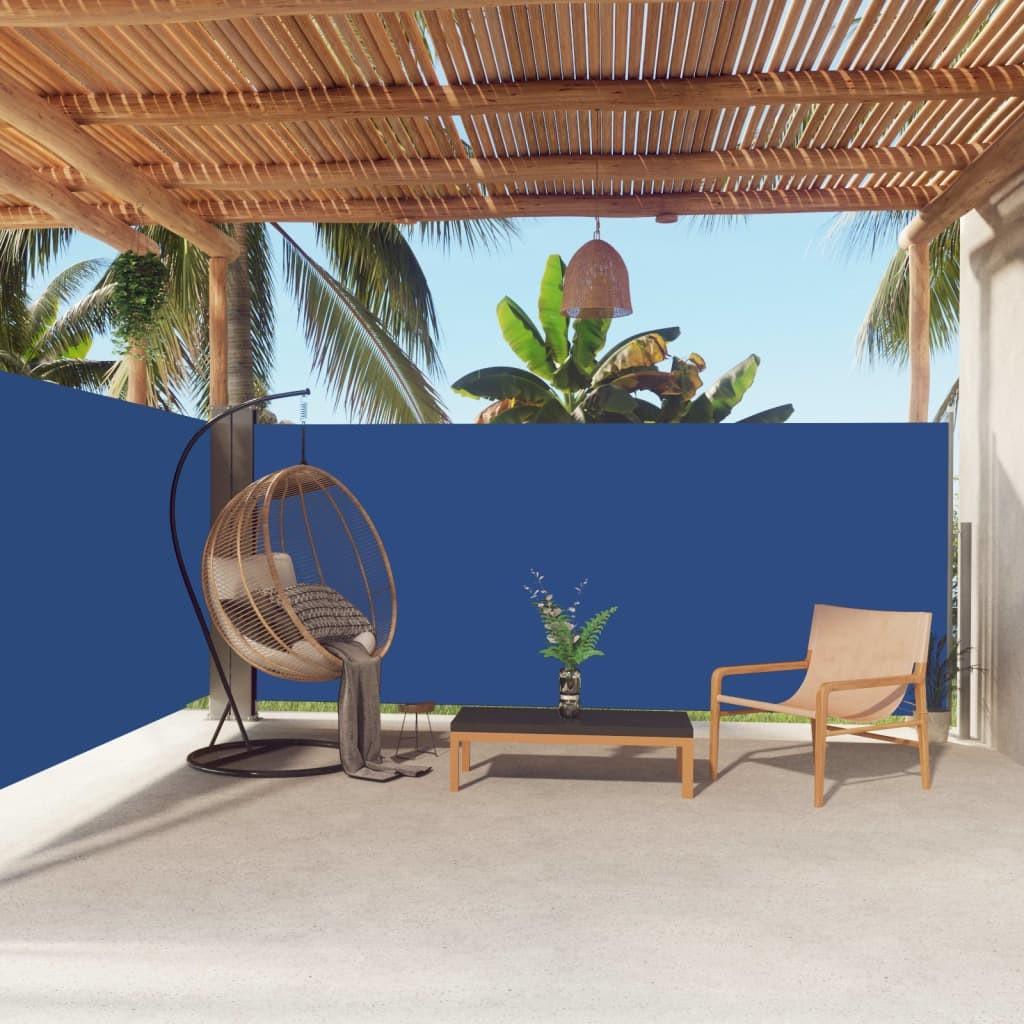 Sammenrullelig sidemarkise 160x600 cm blå