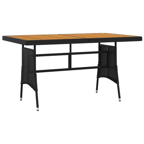 Udendørs spisebordssæt 7 dele polyrattan sort